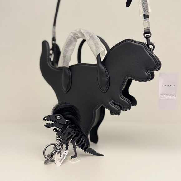 COACH RUNWAY Black Rexy and Black Mohawk Skeleton Rexy Keychain Charm - Picture 5 of 10
